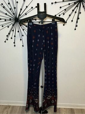 Shosho Boho Flare Pants Size Medium Navy Festival Bell Bottom Pants